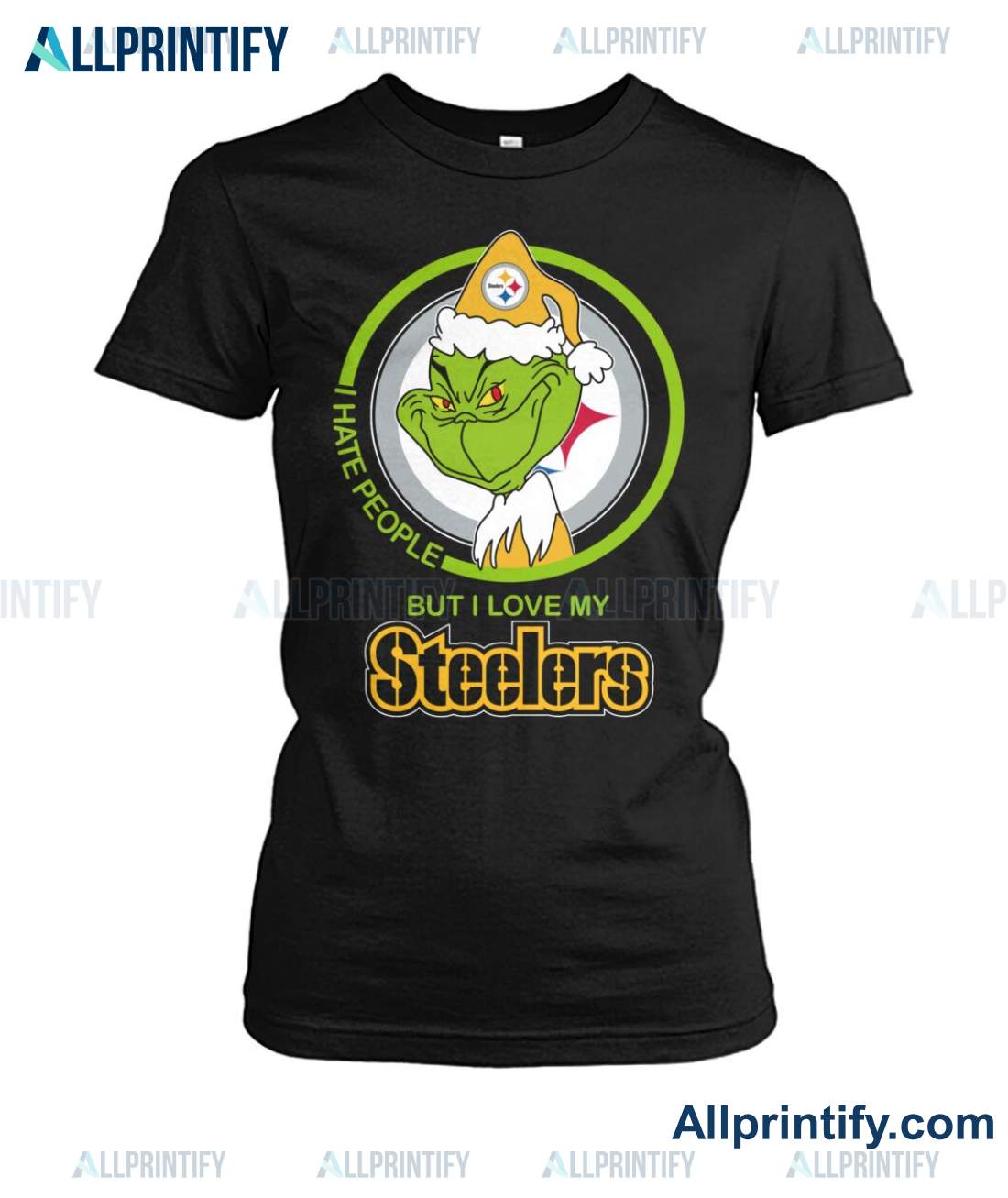 Grinch I Hate People But I Love My Steelers Shirt y
