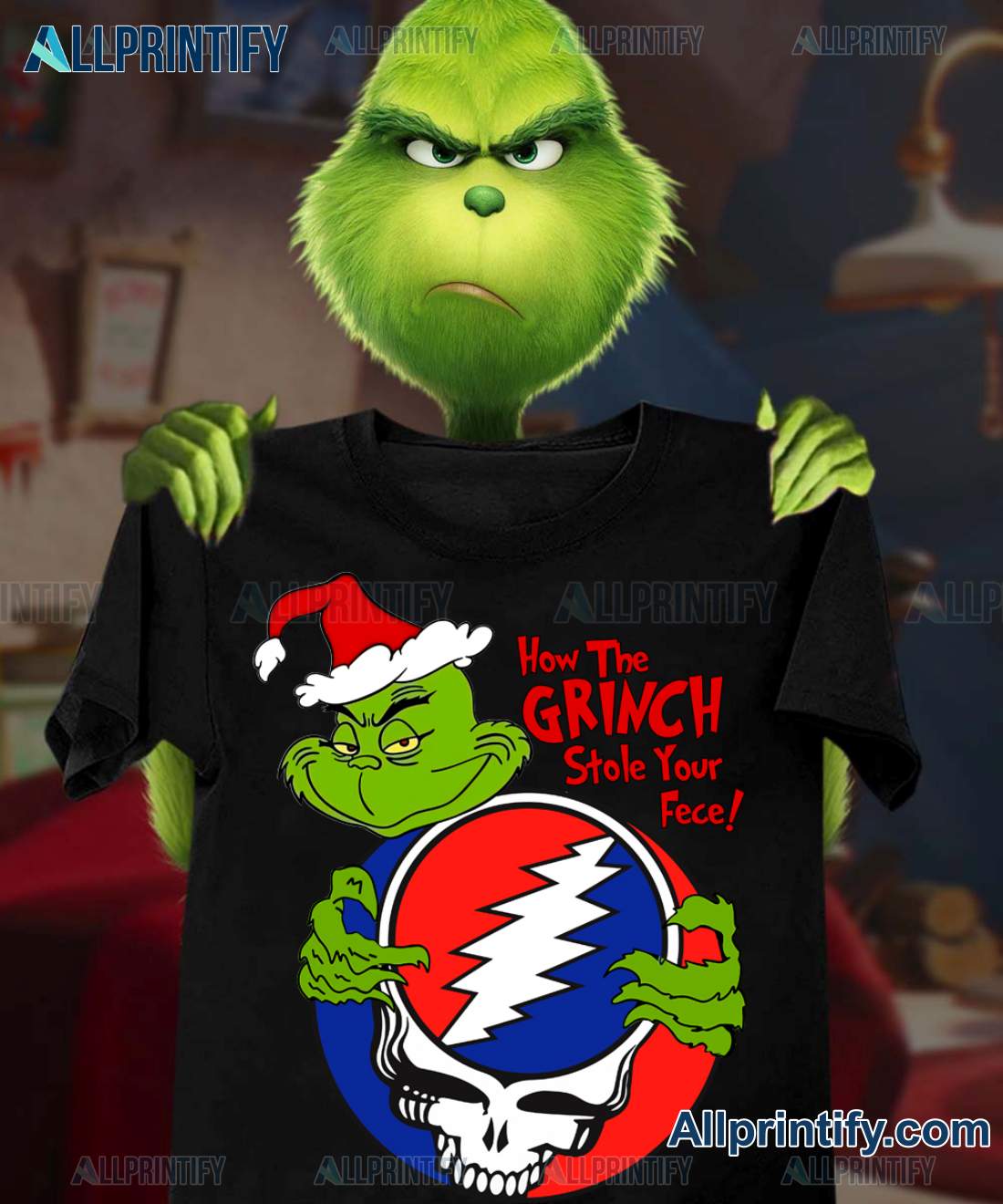 How The Grinch Stole Your Face Grateful Dead Shirt