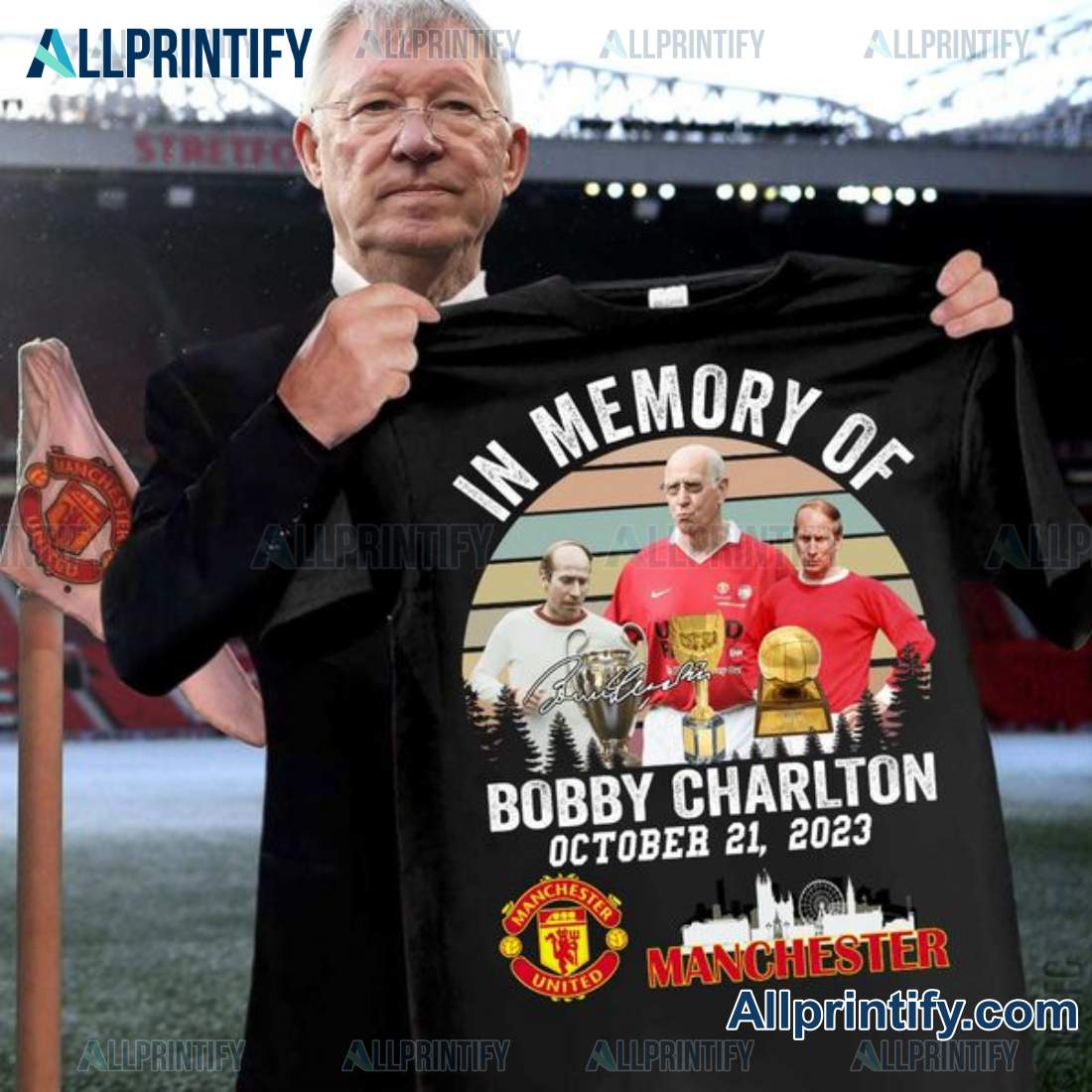 In Memory Of Bobby Charlton October 21 2023 Manchester United Shirt