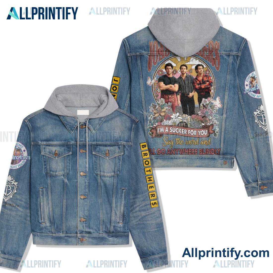 Jonas Brothers I'm A Sucker For You Hooded Denim Jacket
