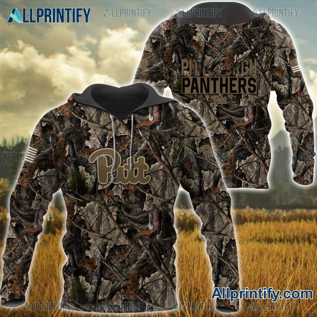 Pittsburgh Panthers Football Hunting Camo Hoodie