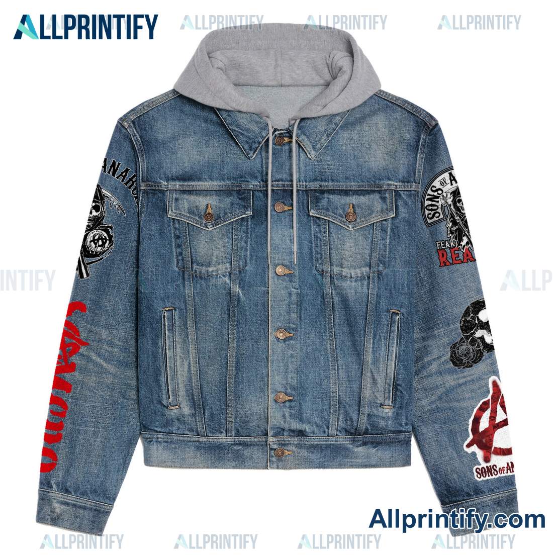 Sons Of Anarchy Blood Makes You Related But Loyalty Makes You Family Denim Jacket Hoodie a