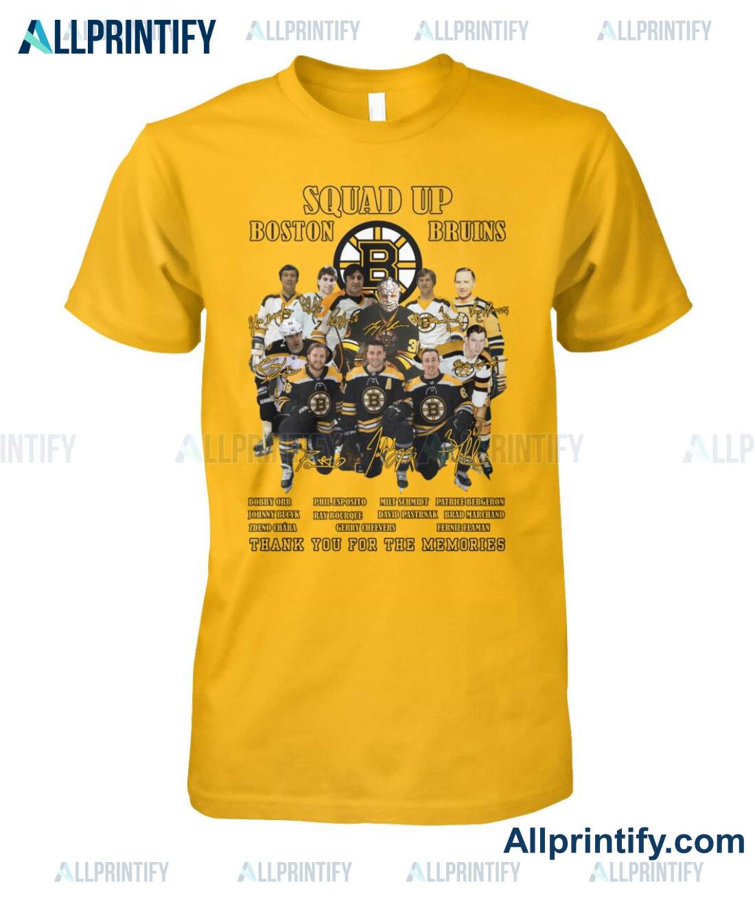 Squad Up Boston Bruins Thank You For The Memories Signatures Shirt a
