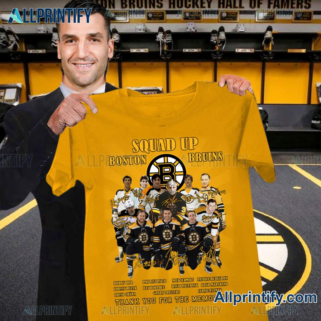 Squad Up Boston Bruins Thank You For The Memories Signatures Shirt