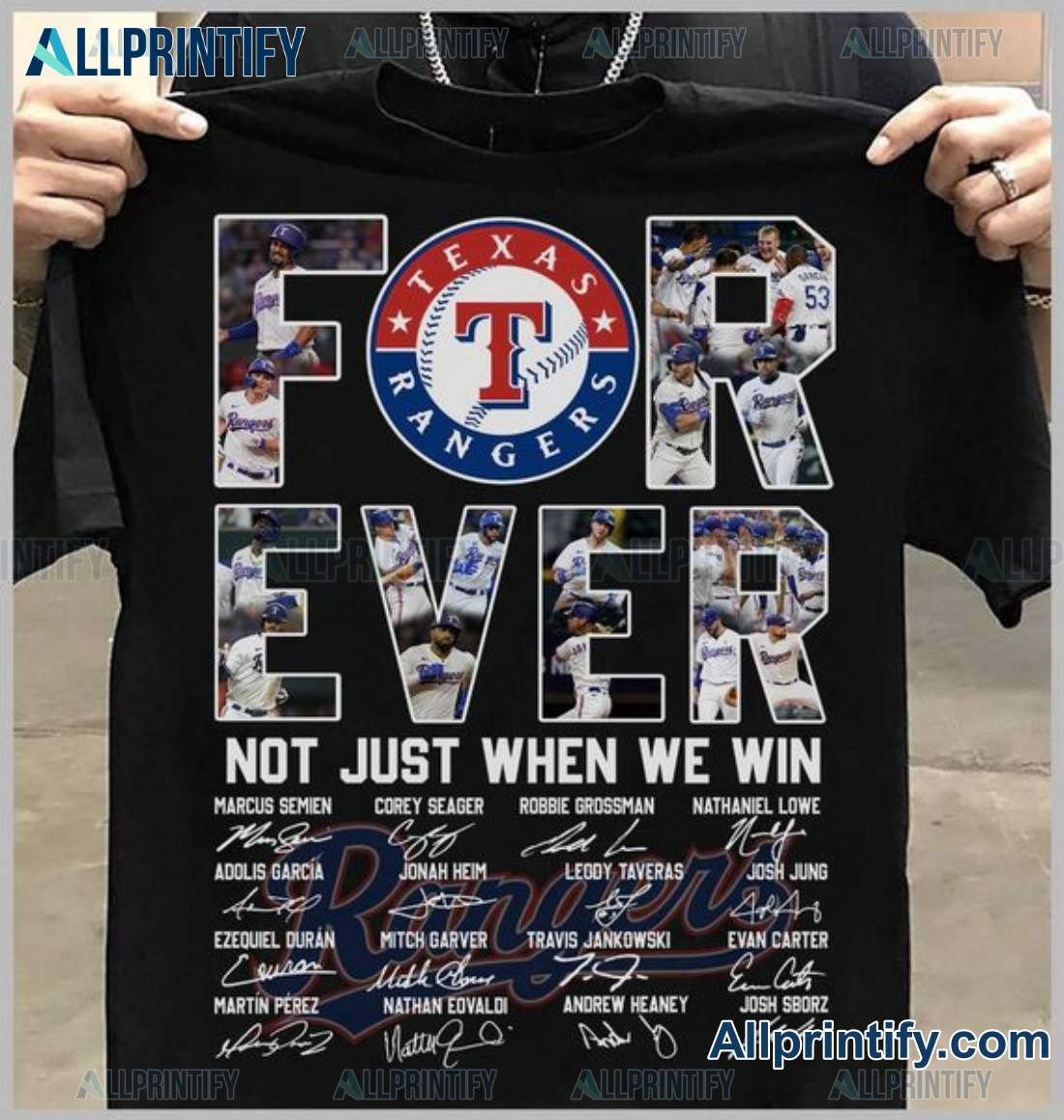 Texas Rangers Forever Not Just When We Win Signatures Shirt