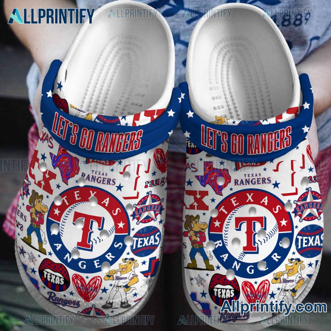 Texas Rangers Let's Go Rangers Crocs Clogs