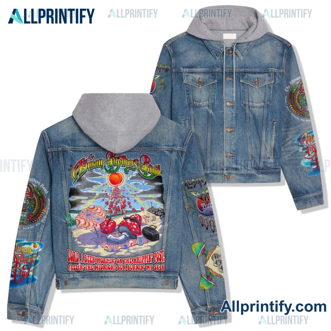 The Allman Brothers Band Lord I Been Workin' On The Whippin' Post Jean Jacket Hoodie