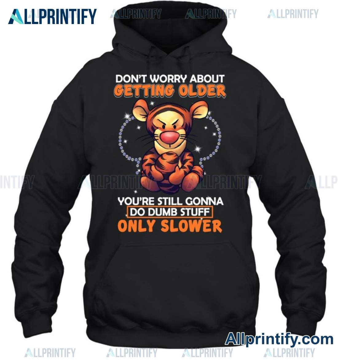 Tigger Don't Worry About Getting Older You're Still Gonna Do Dumb Stuff Only Slower Shirt, Hoodie a