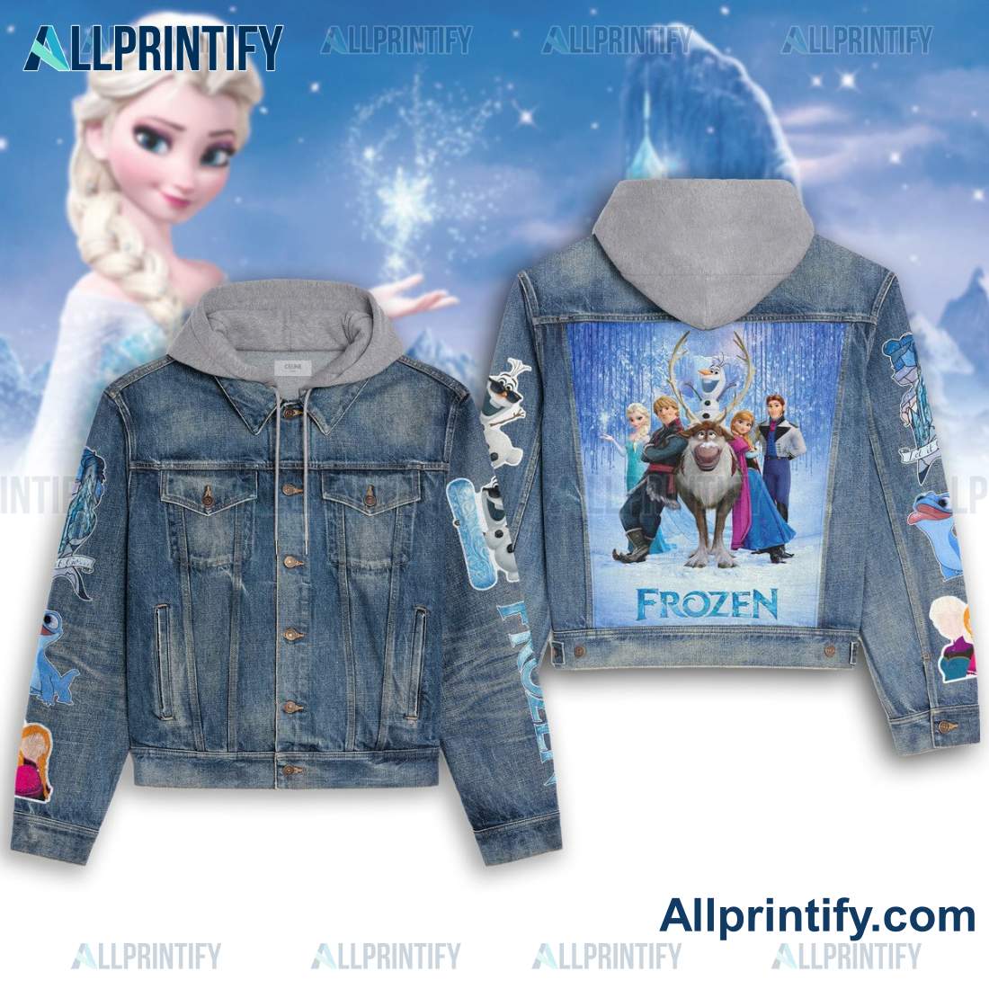 Frozen Movie Hooded Jean Jacket