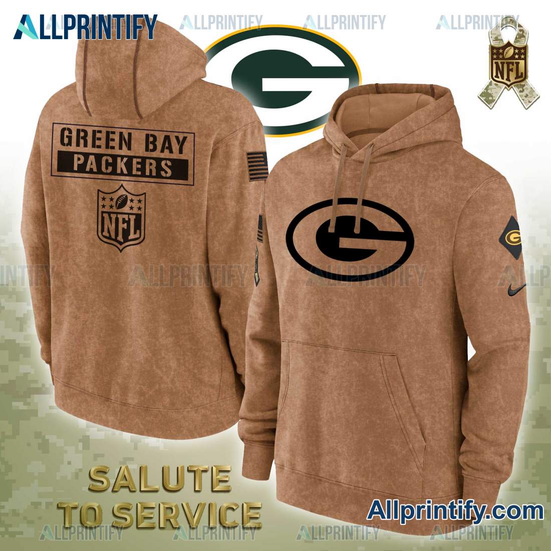 Green Bay Packers Salute To Service NFL 2023 Hoodie