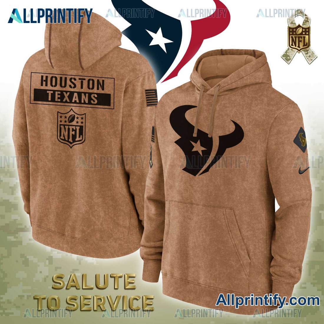 Houston Texans Salute To Service NFL 2023 Hoodie