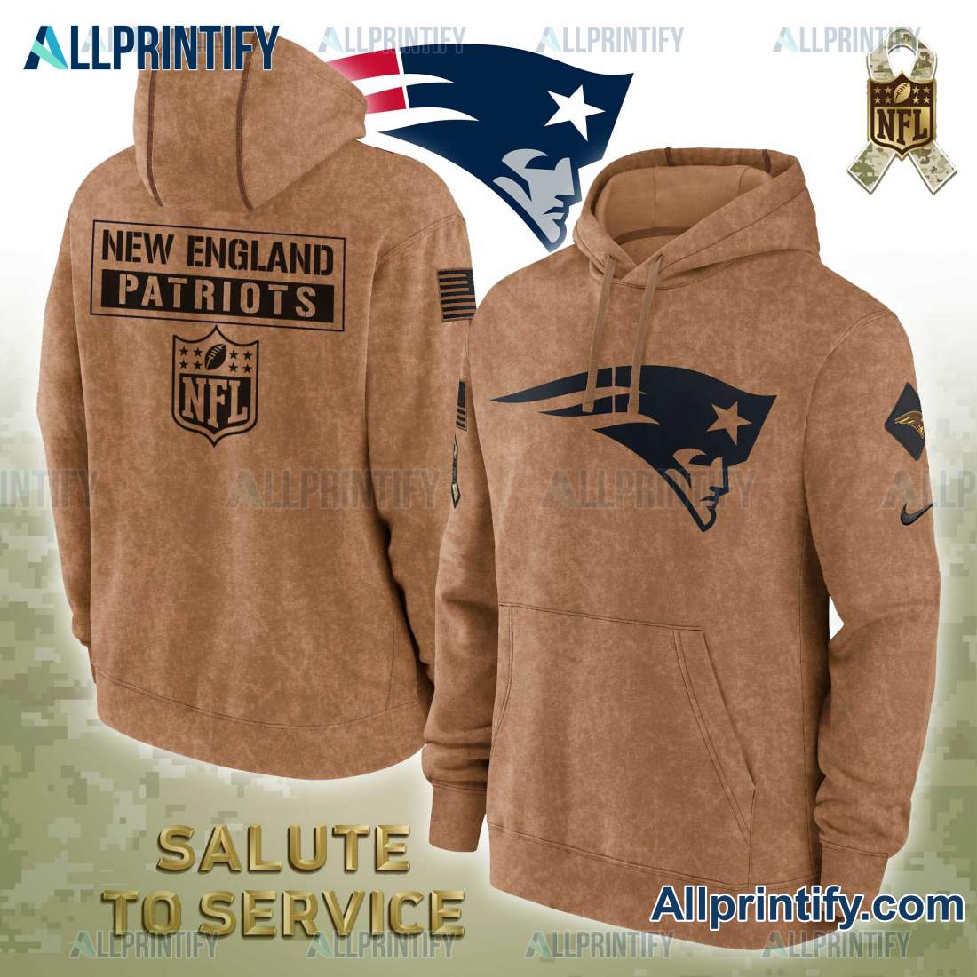 New England Patriots Salute To Service NFL 2023 Hoodie