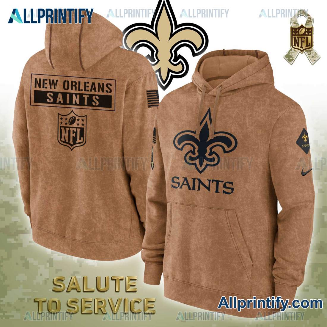 New Orleans Saints Salute To Service NFL 2023 Hoodie