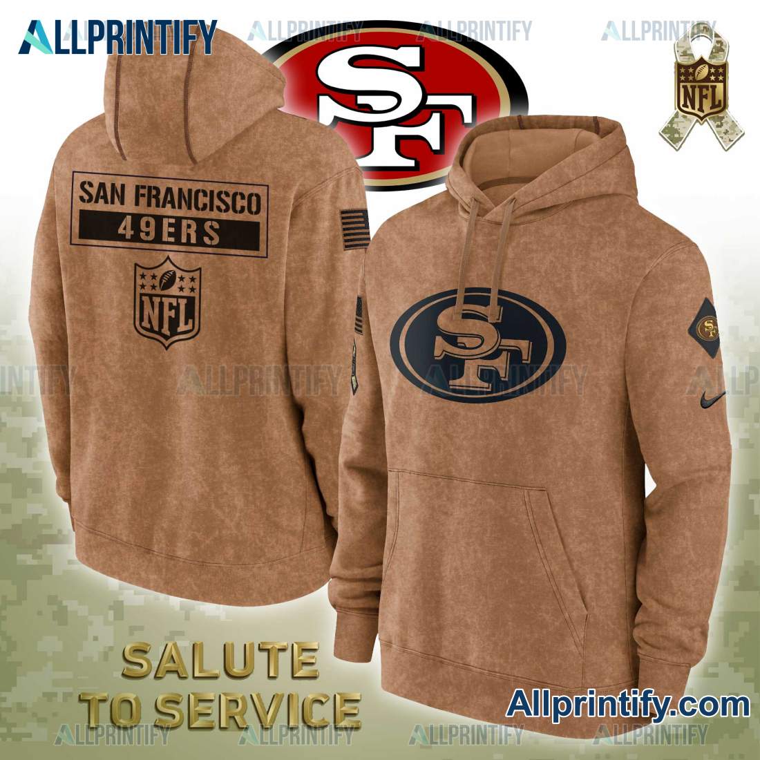 San Francisco 49ers Salute To Service NFL 2023 Hoodie