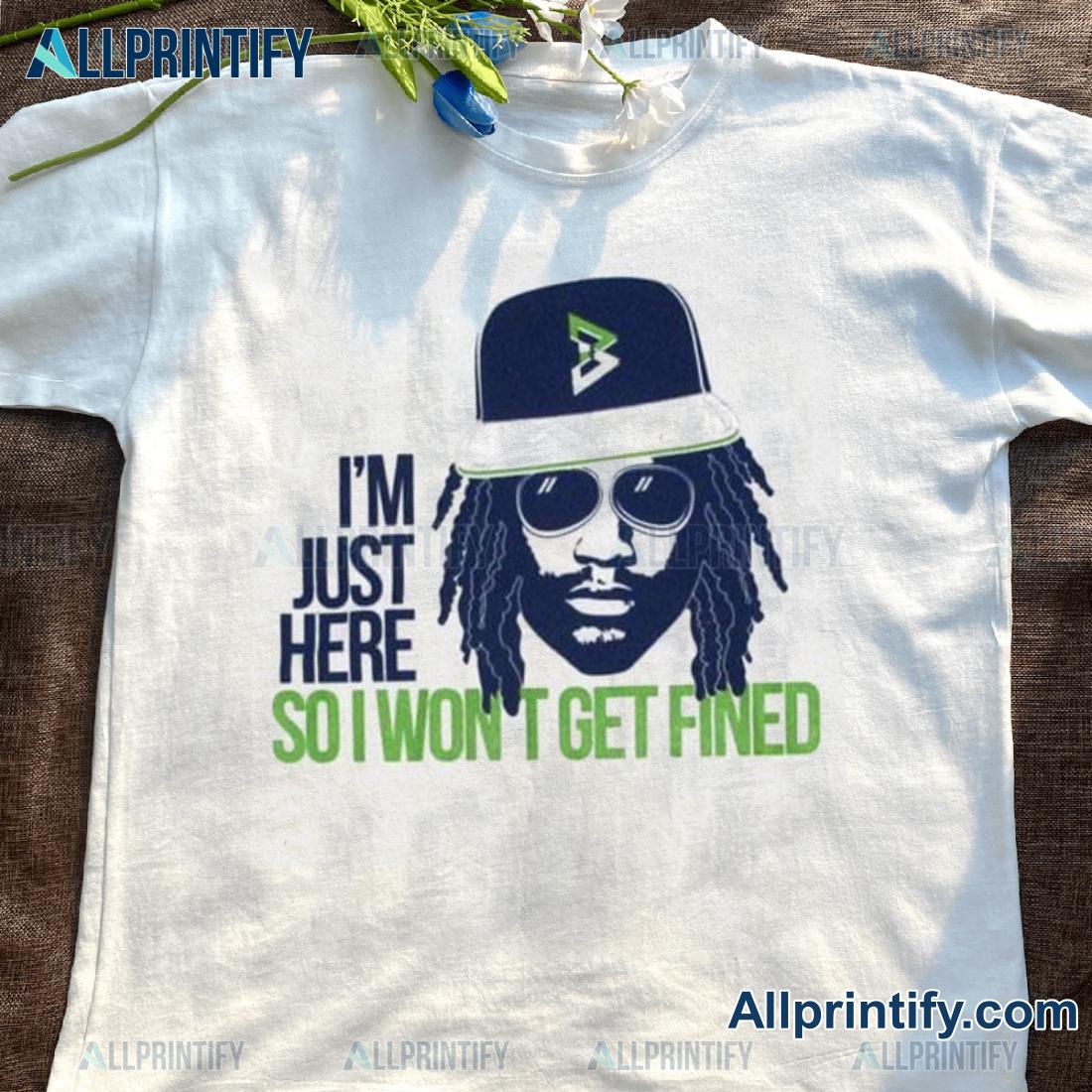 Marshawn Lynch I'm Just Here So I Won't Get Fined Classic Men Shirt zroP59m