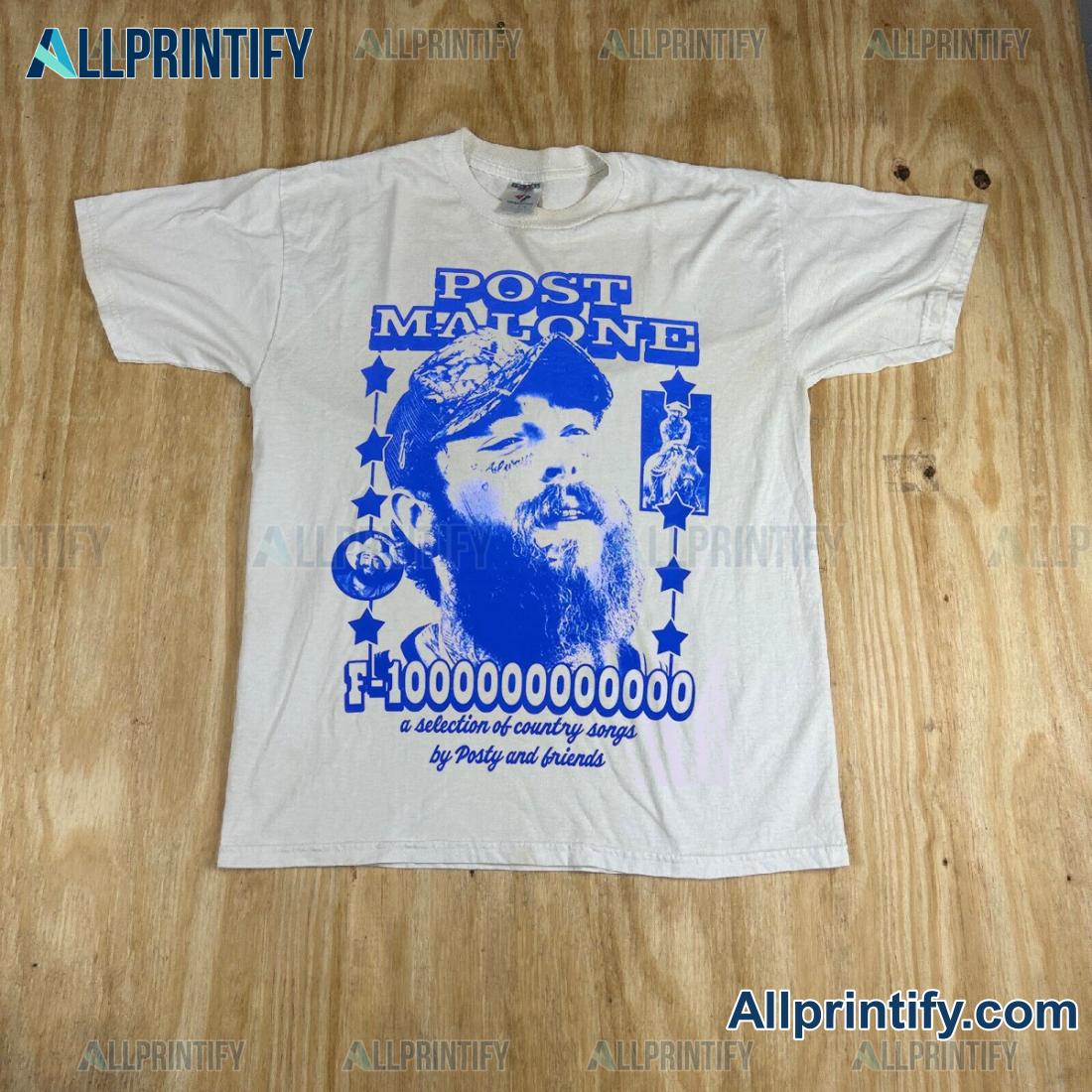 Post Malone F-1 Trillion A Selection Of Country Songs By Posty And Friends Classic Men Shirt dDP5OQR