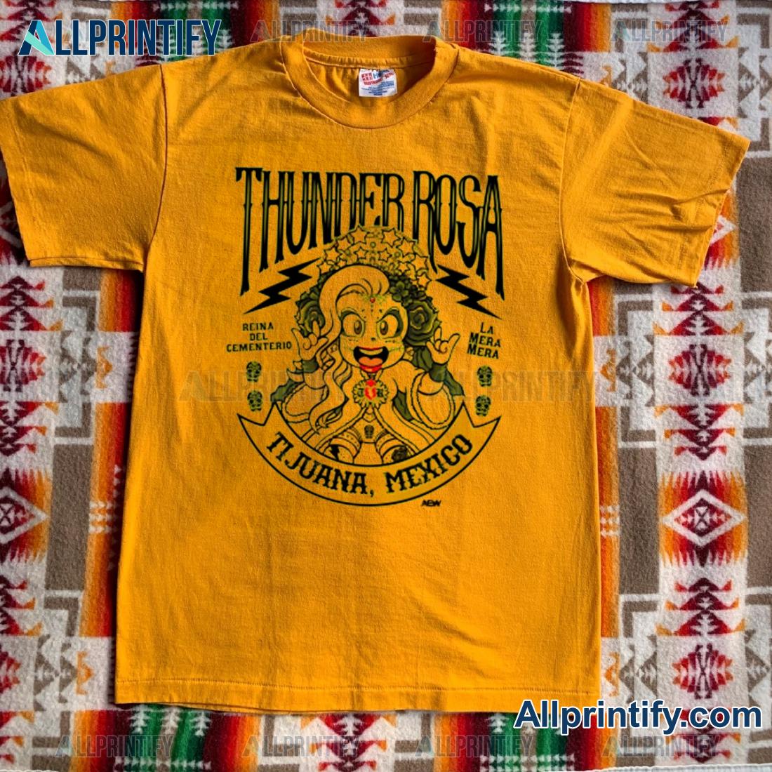 Thunder Rosa La Mera Mera Tijuana Mexico Graphic Classic Men Shirt WTFlu1a