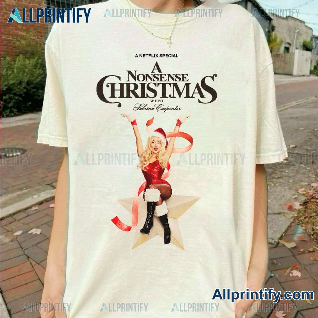 A Nonsense Christmas With Sabrina Carpenter Graphic T-shirt-a HoNbGBA