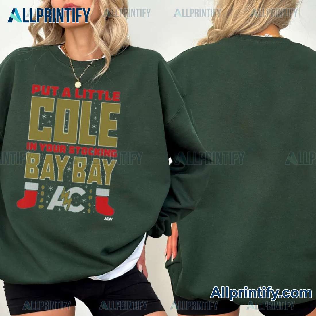 Adam Cole Cole In Your Stocking Holiday Unisex Sweatshirt iJcvmYl