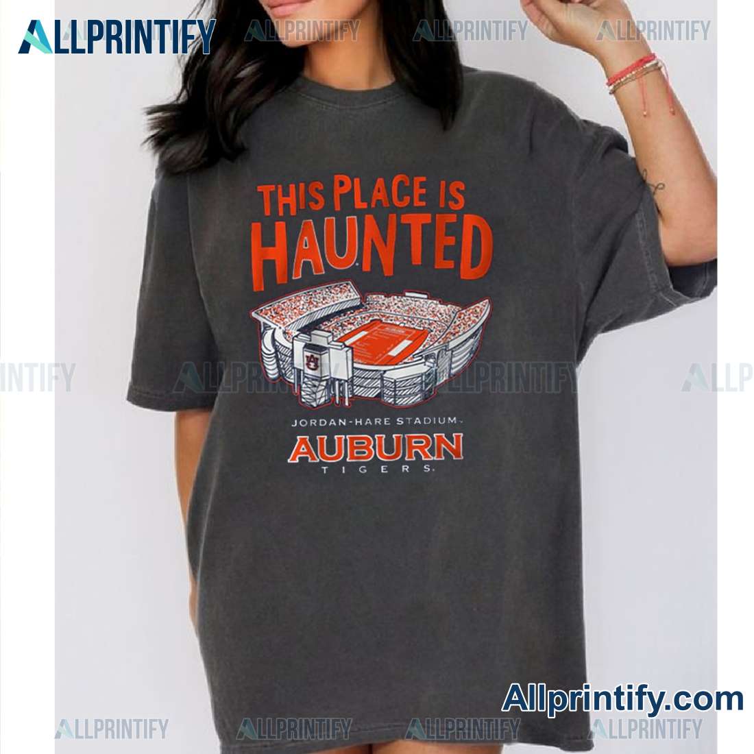 Auburn Tigers This Place Is Haunted Graphic Unisex T-shirt-a rz8HR5Z