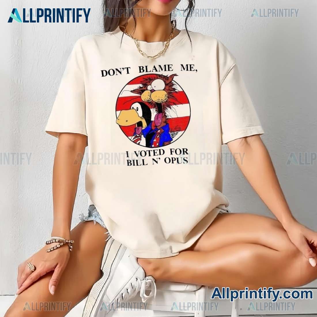 Bill And Opus Don't Blame Me I Voted For Bill N' Opus Classic Men Shirt wZdprY8