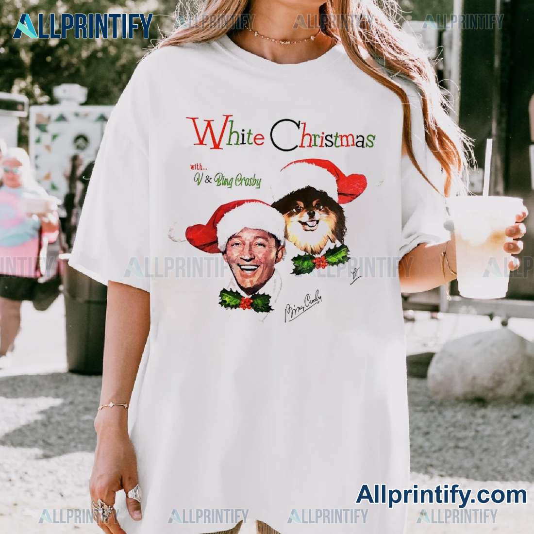 Bing Crosby And V Of Bts White Christmas Classic Men Shirt zNLHYu9