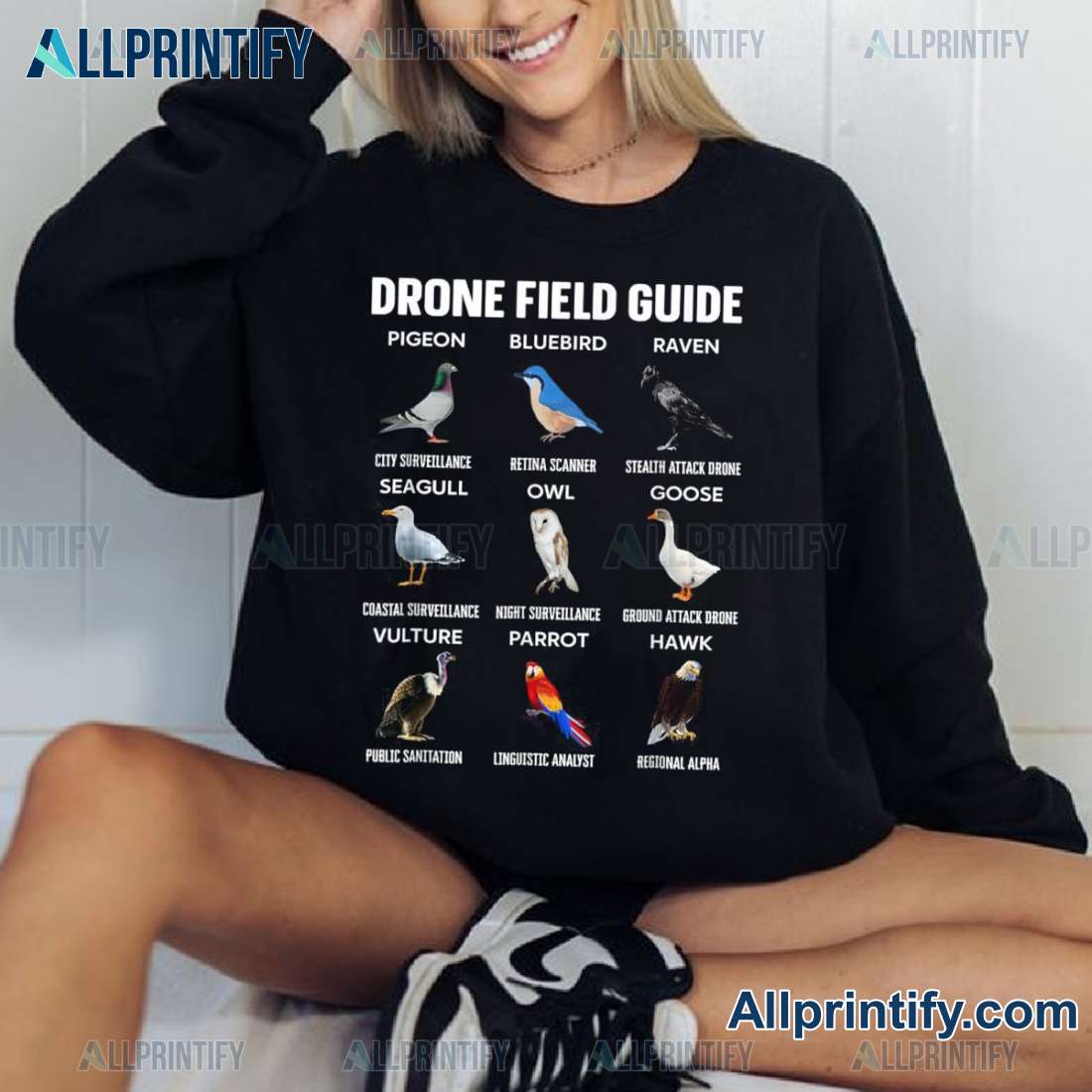 Birds Drone Field Guide They Aren't Real Classic Ladies Tee-a IdaV1cW