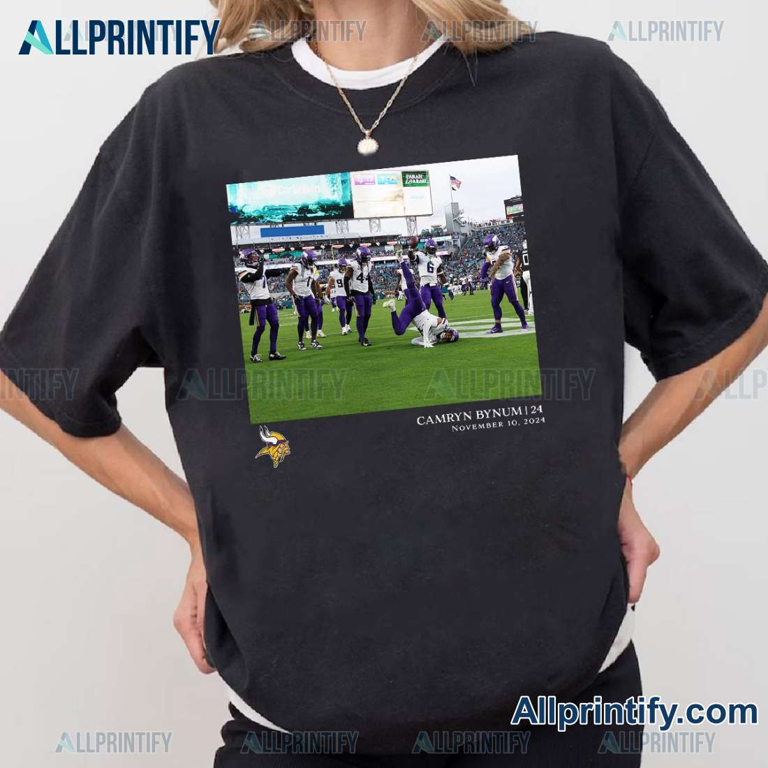 Camryn Bynum Minnesota Vikings NFL Flash Features Week 10 Unisex T-shirt-a kaDuApJ