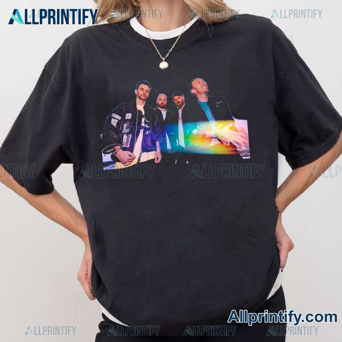 Coldplay 2024 Music Of The Spheres Band Photo Classic Men Shirt-a 7v30jqG