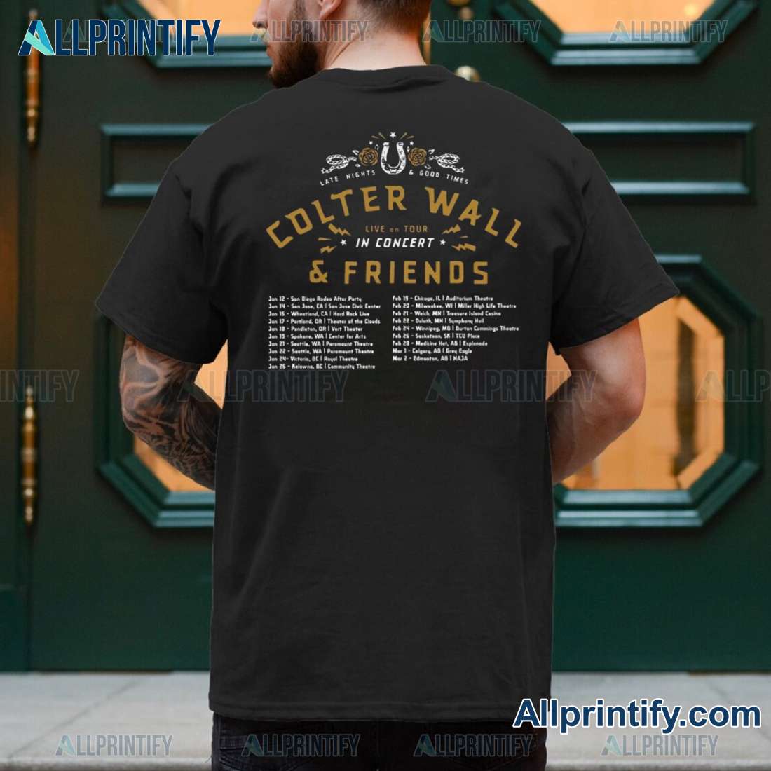 Colter Wall And Friends Live On Tour 2025 Tour Shirt, Long Sleeve BCl2JUi