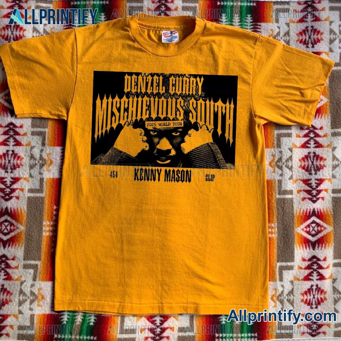 Denzel Curry Mischievous South World Tour 2025 Classic Men Shirt pozjyTu