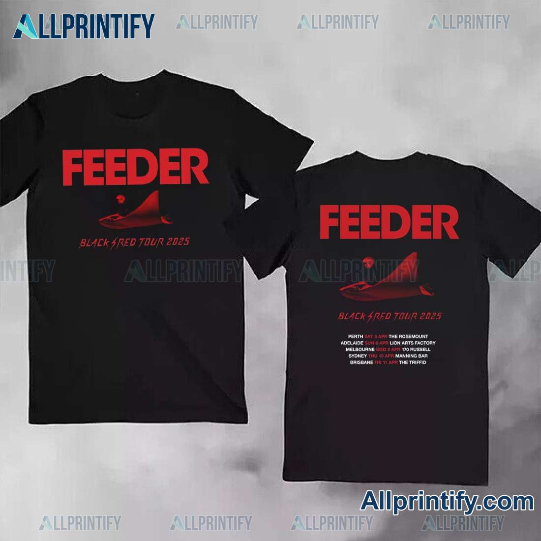 Feeder Black Red Tour 2025 Classic Men Shirt ajKE4Lw