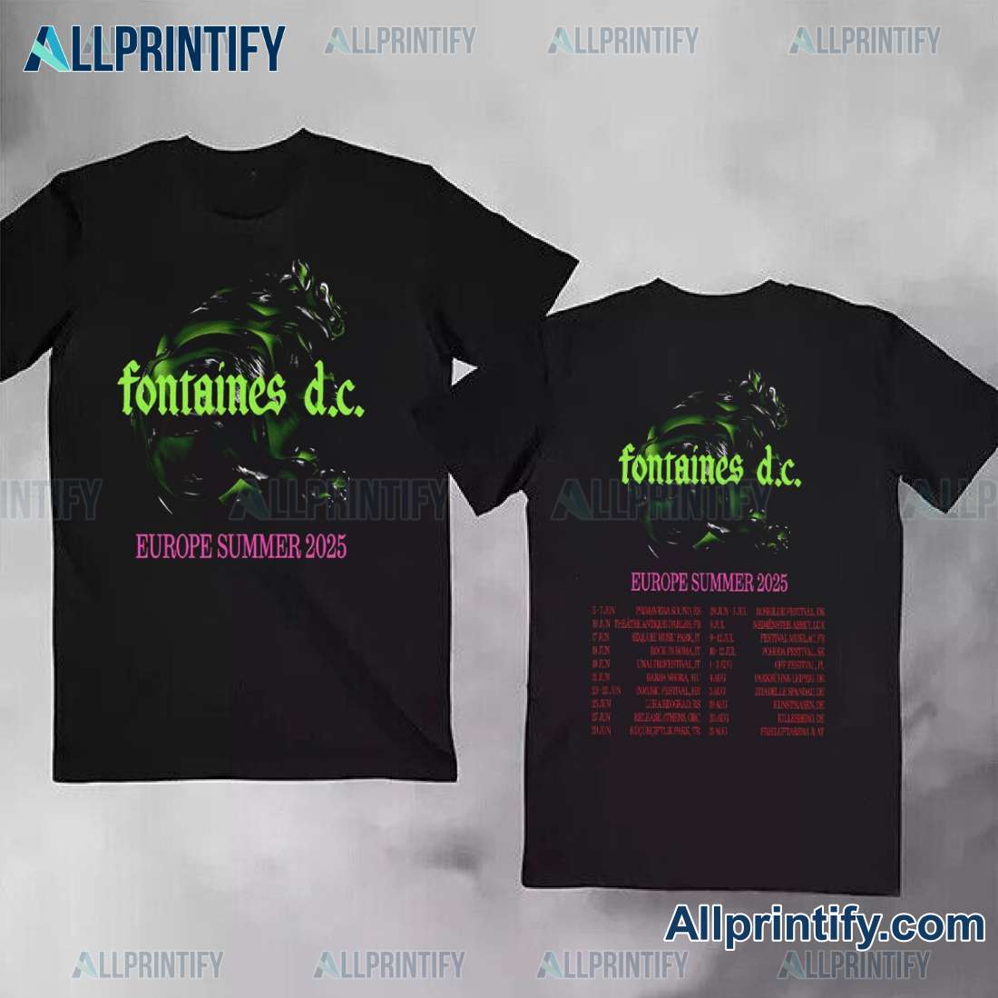 Fontaines D.c. Europe Summer 2025 Tour Date Gift For Fan Unisex T-shirt tZ5x7yI