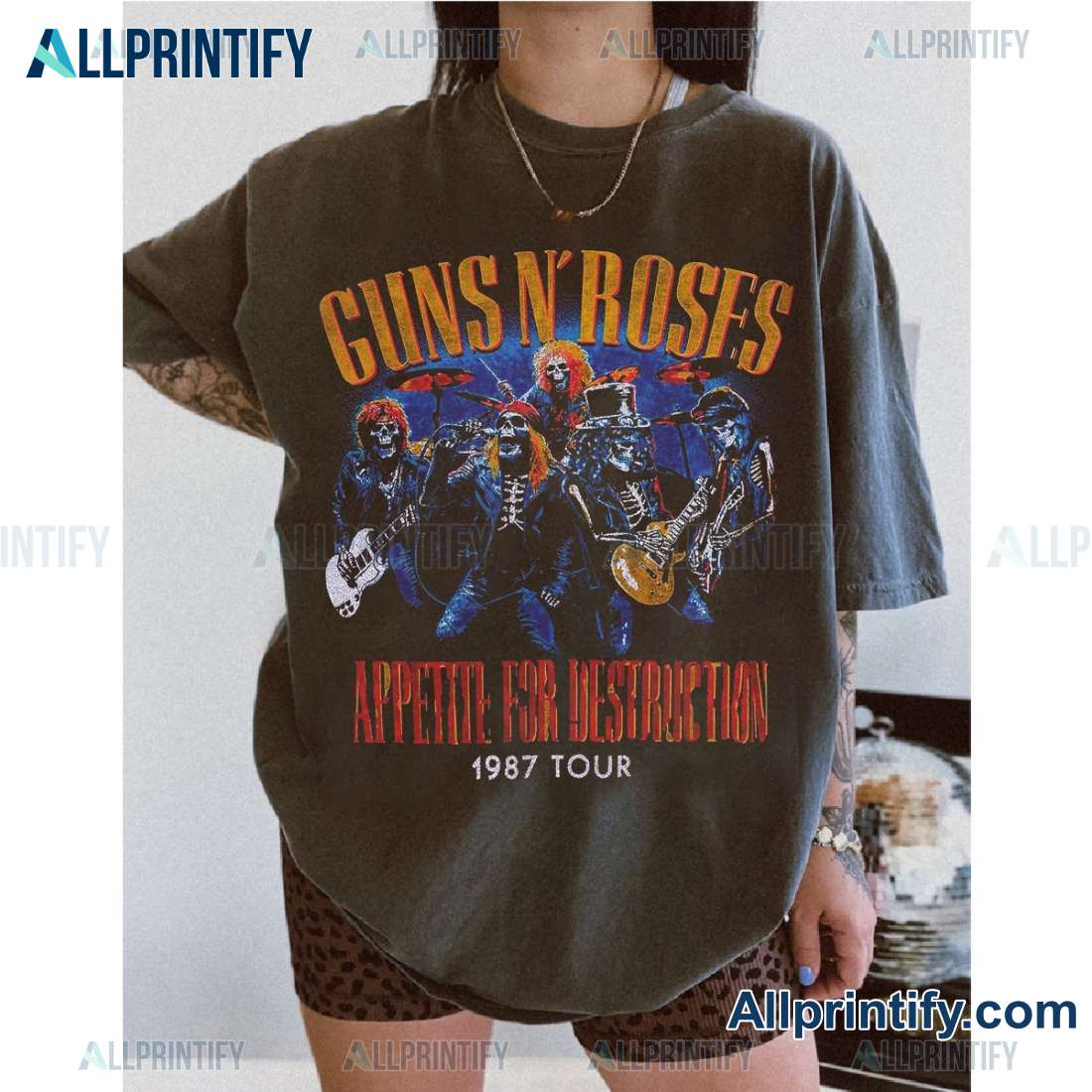 Guns N' Roses Appetite For Destruction 1987 Tour Gift For Fan Unisex T-shirt TbXwGsA