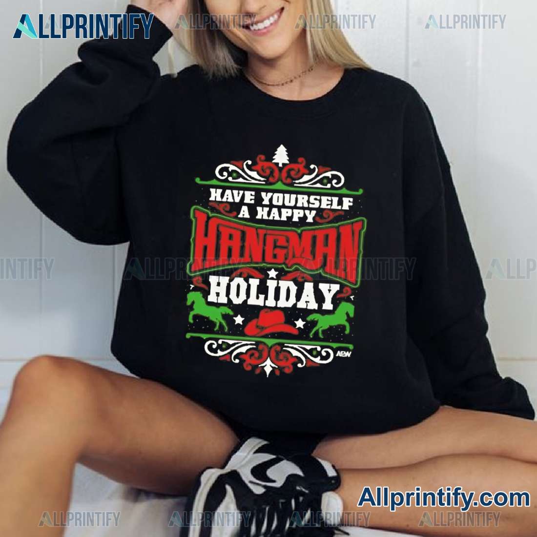 Have Yourself A Happy Hangman Holiday Sweatshirt TOu4MaQ