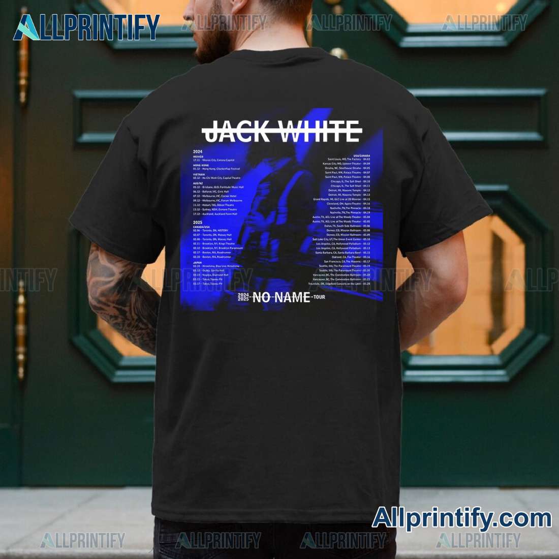 Jack White No Name 2024 2025 Tour Classic Men Shirt uUhbArv