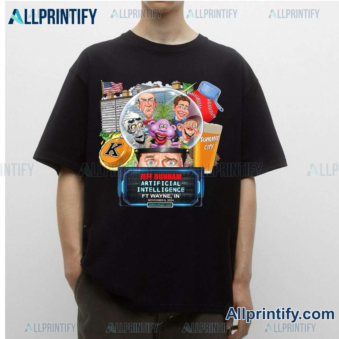 Jeff Dunham Artificial Intelligence Ft Wayne, In November 6, 2024 Unisex T-shirt OAgctzE