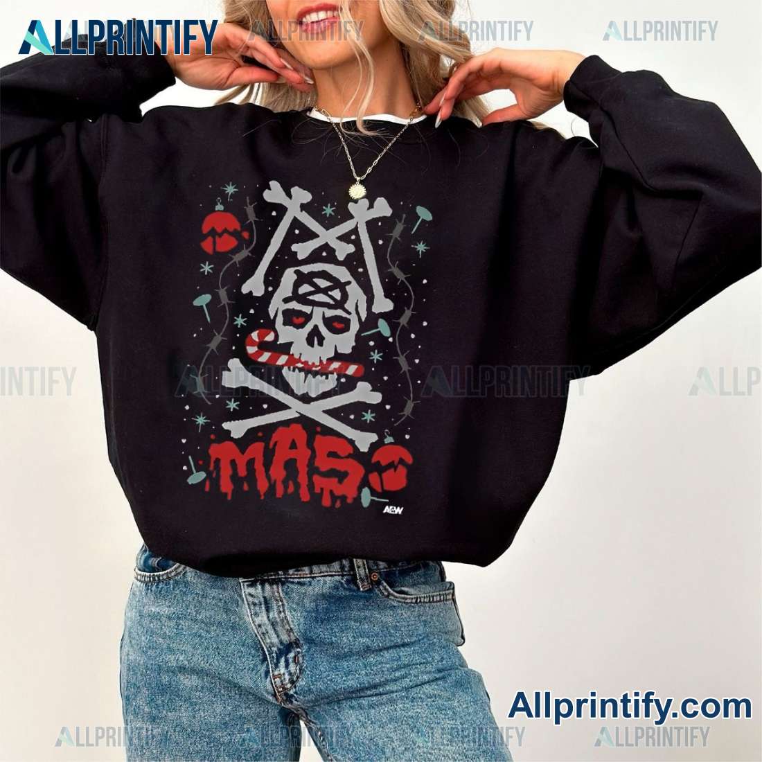 Jon Moxley Moxmas Holiday Graphic Unisex Sweatshirt-a ylY78KA