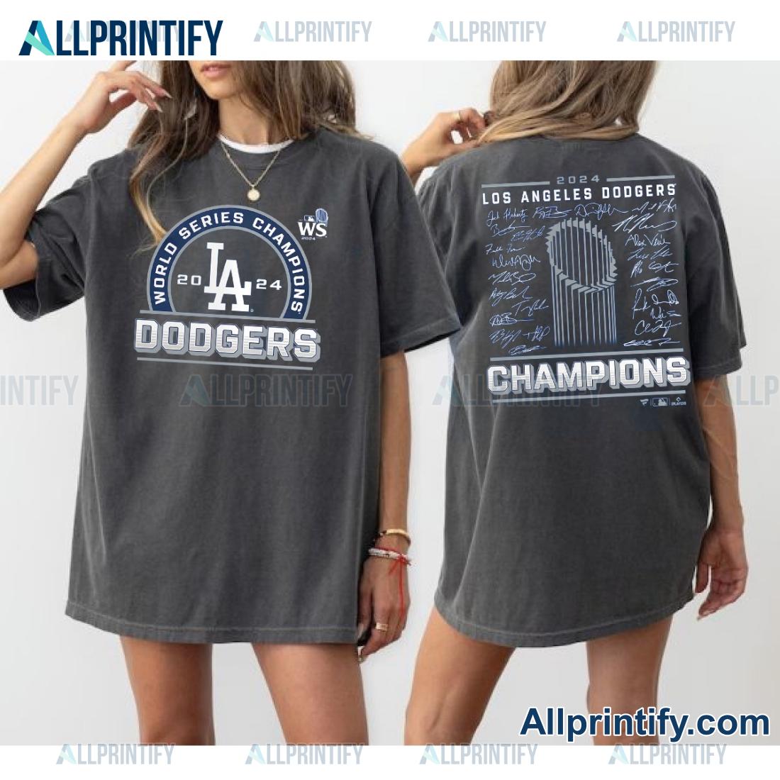 Los Angeles Dodgers 2024 World Series Champions Signature Roster Unisex T-shirt 5FZ3ylY