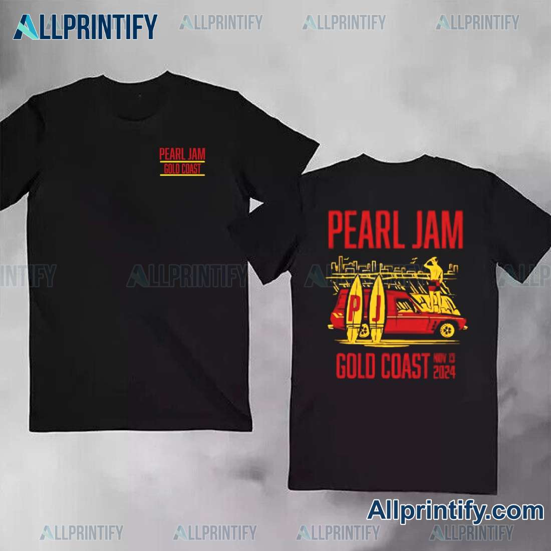 Pearl Jam Gold Coast Australia Red Version Classic Men Shirt j5GKSu2