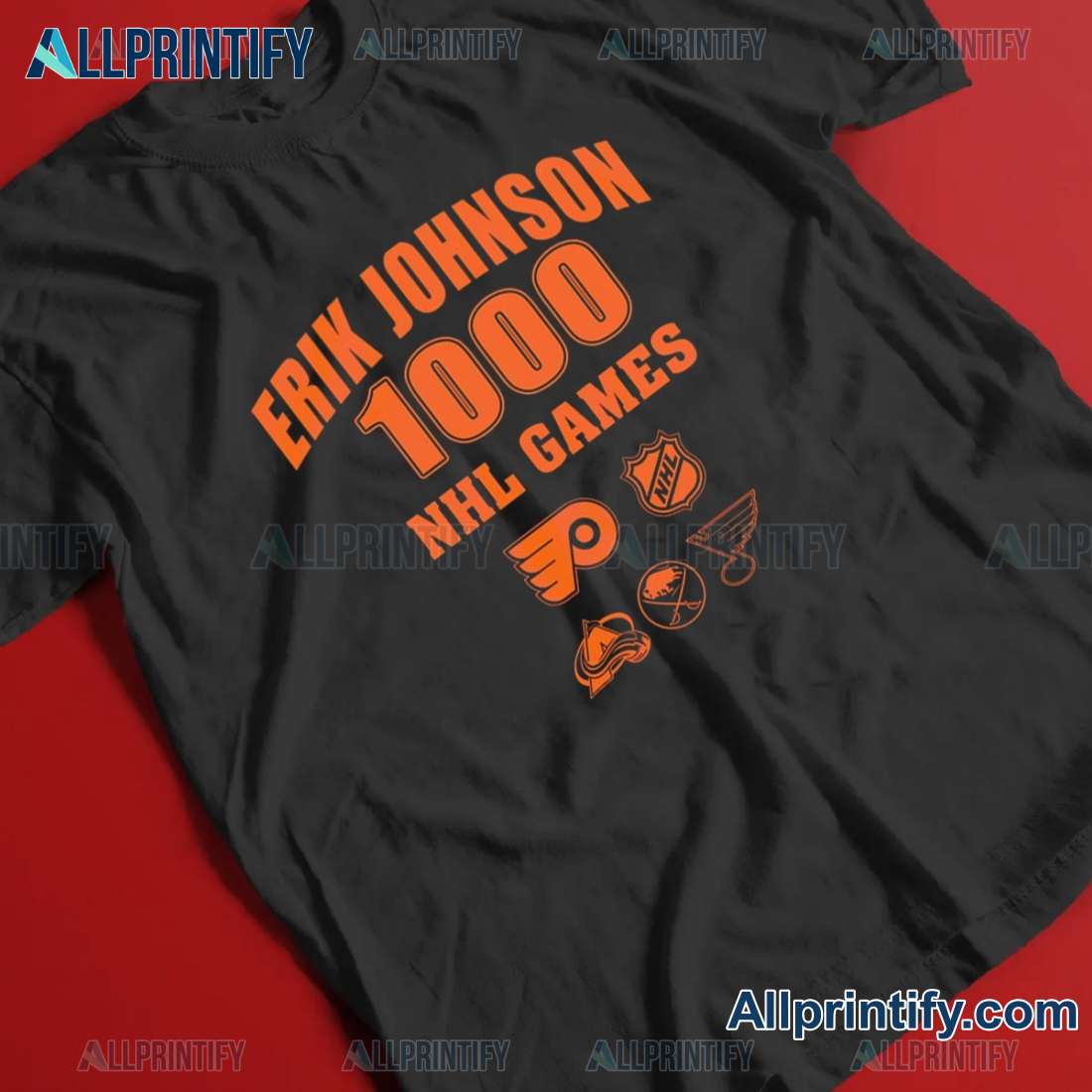 Philadelphia Flyers Erik Johnson 1000 Games Unisex T-shirt-a ui6IBvT