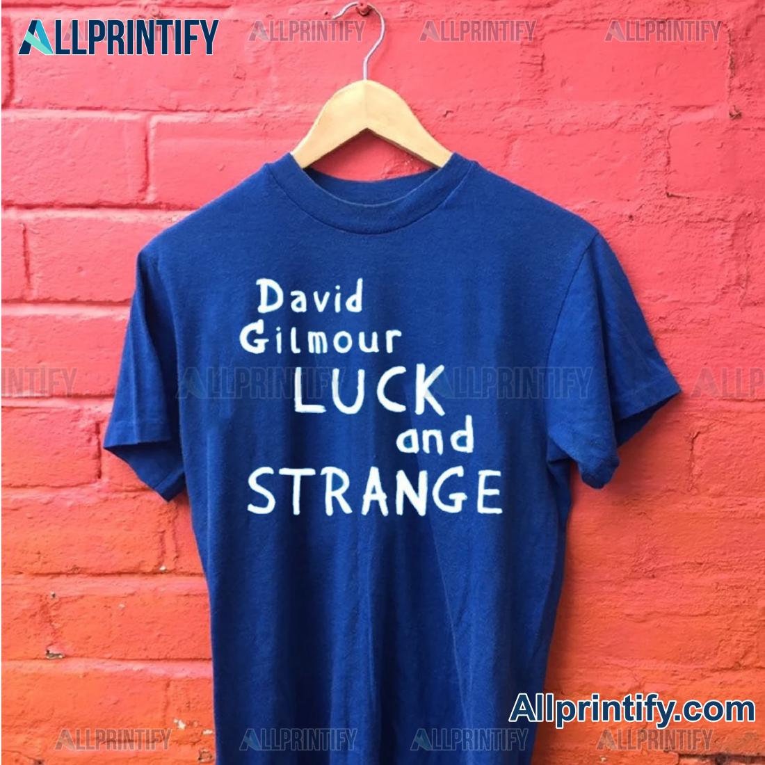 Pink Floyd David Gilmour Luck And Strange Tour Logo Classic Men Shirt Maq7dT2