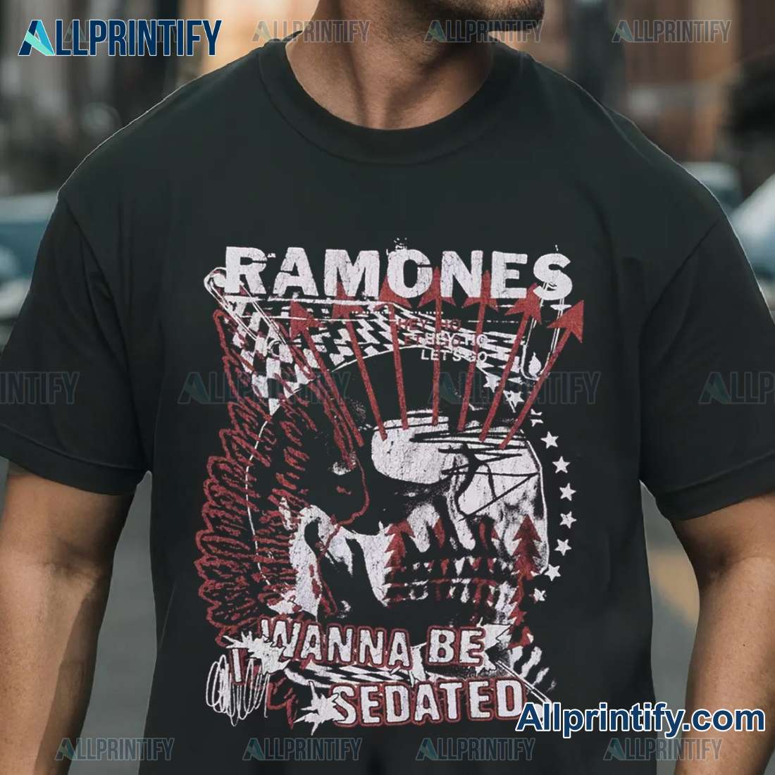 Ramones Wanna Be Sedated Unisex T-shirt C25Y7XV