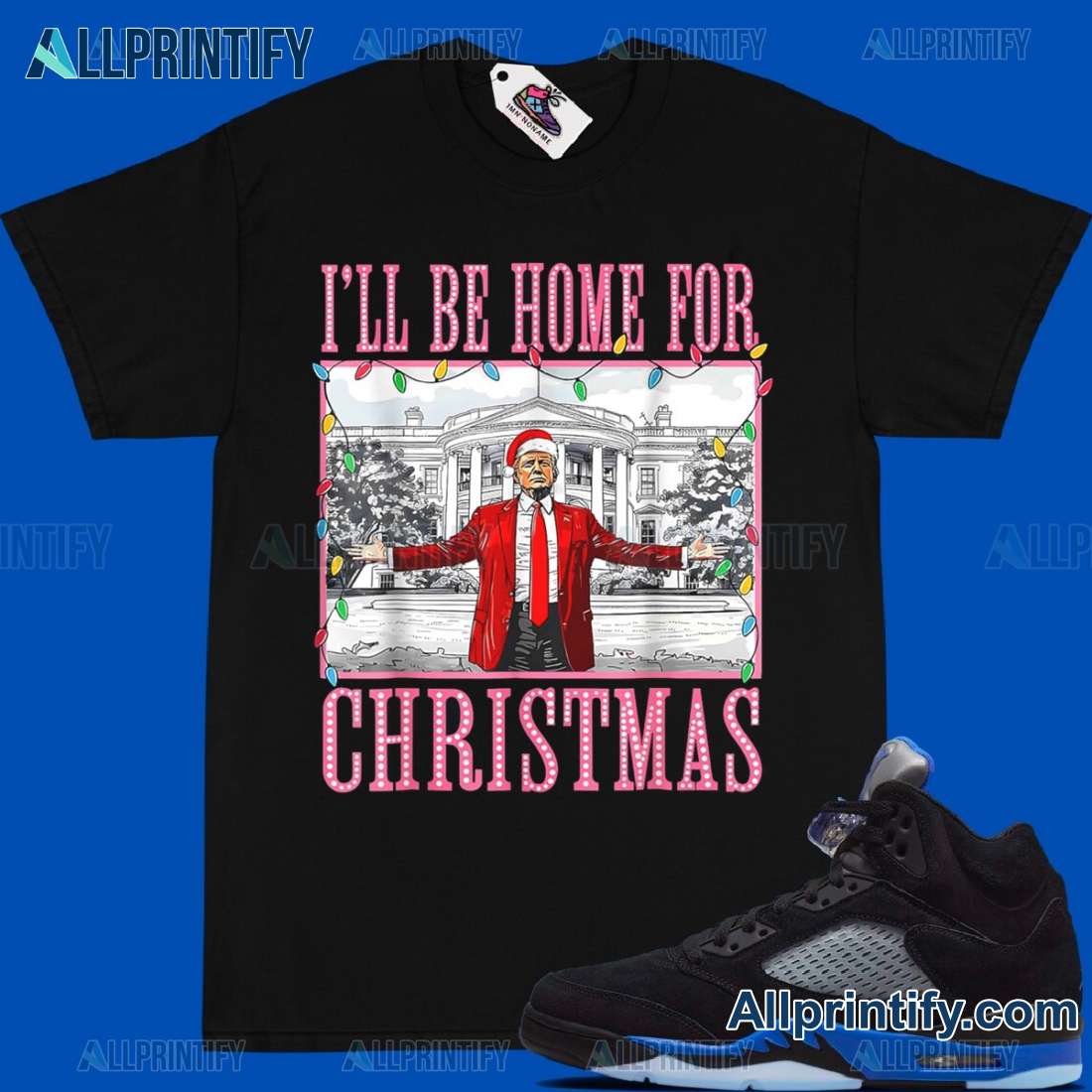 Santa Trump I'll Be Home For Christmas Xmas Unisex T-shirt, Long Sleeve p4A7h6W