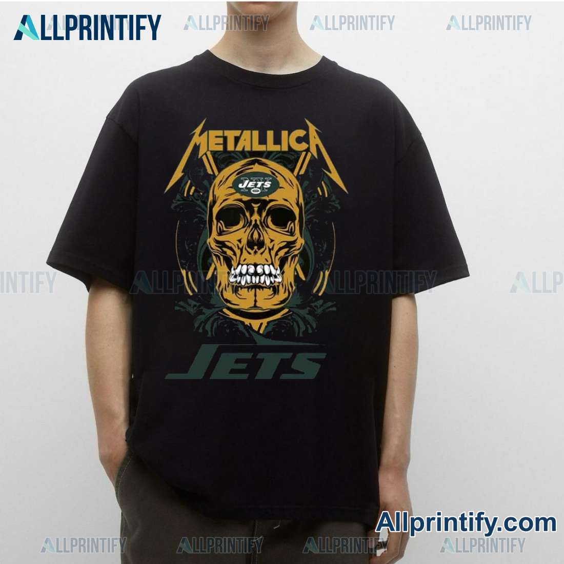 Skull Metallica New York Jets NFL Classic Men Shirt j1Vk96I