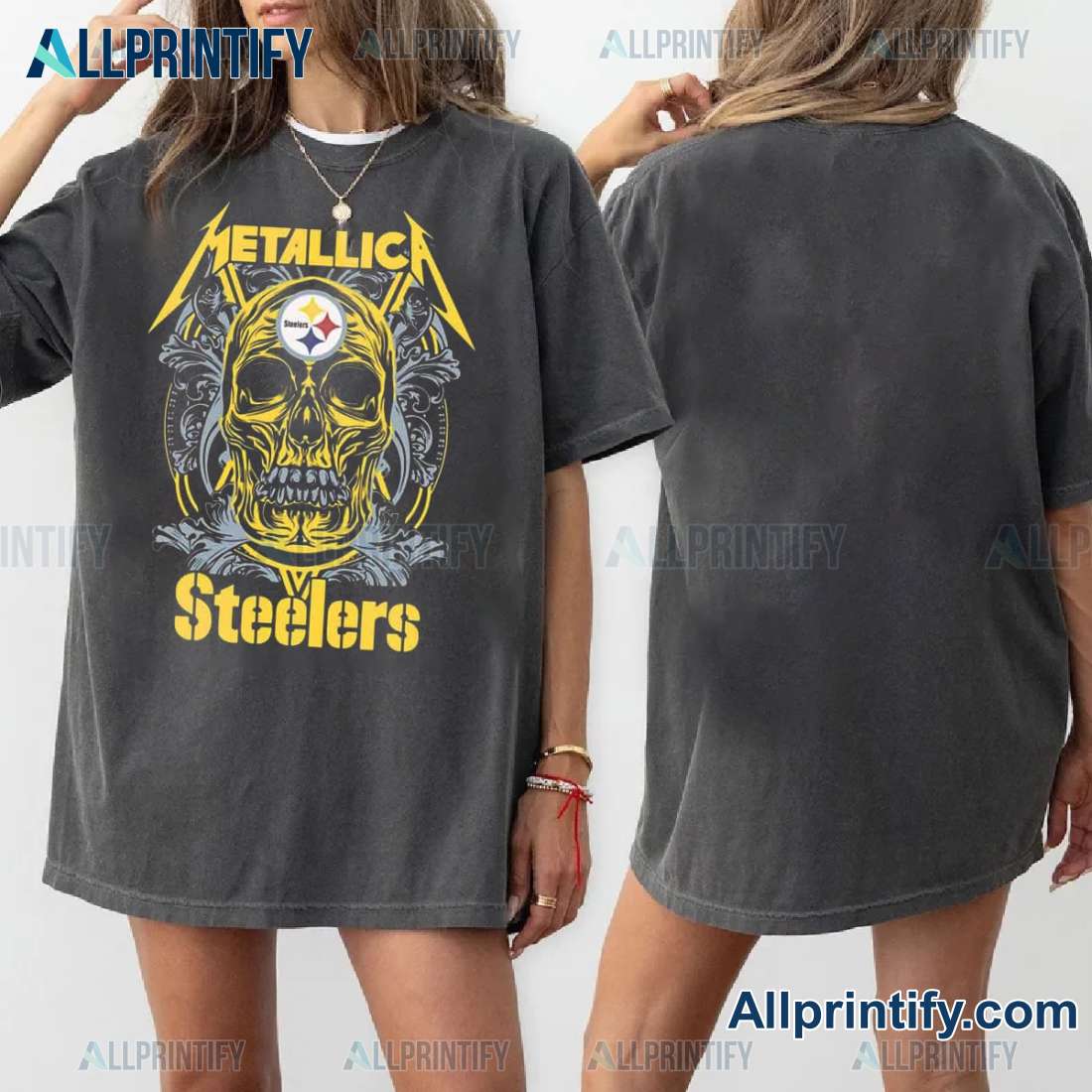 Skull Metallica Pittsburgh Steelers NFL Classic Men Shirt zjYNTIR