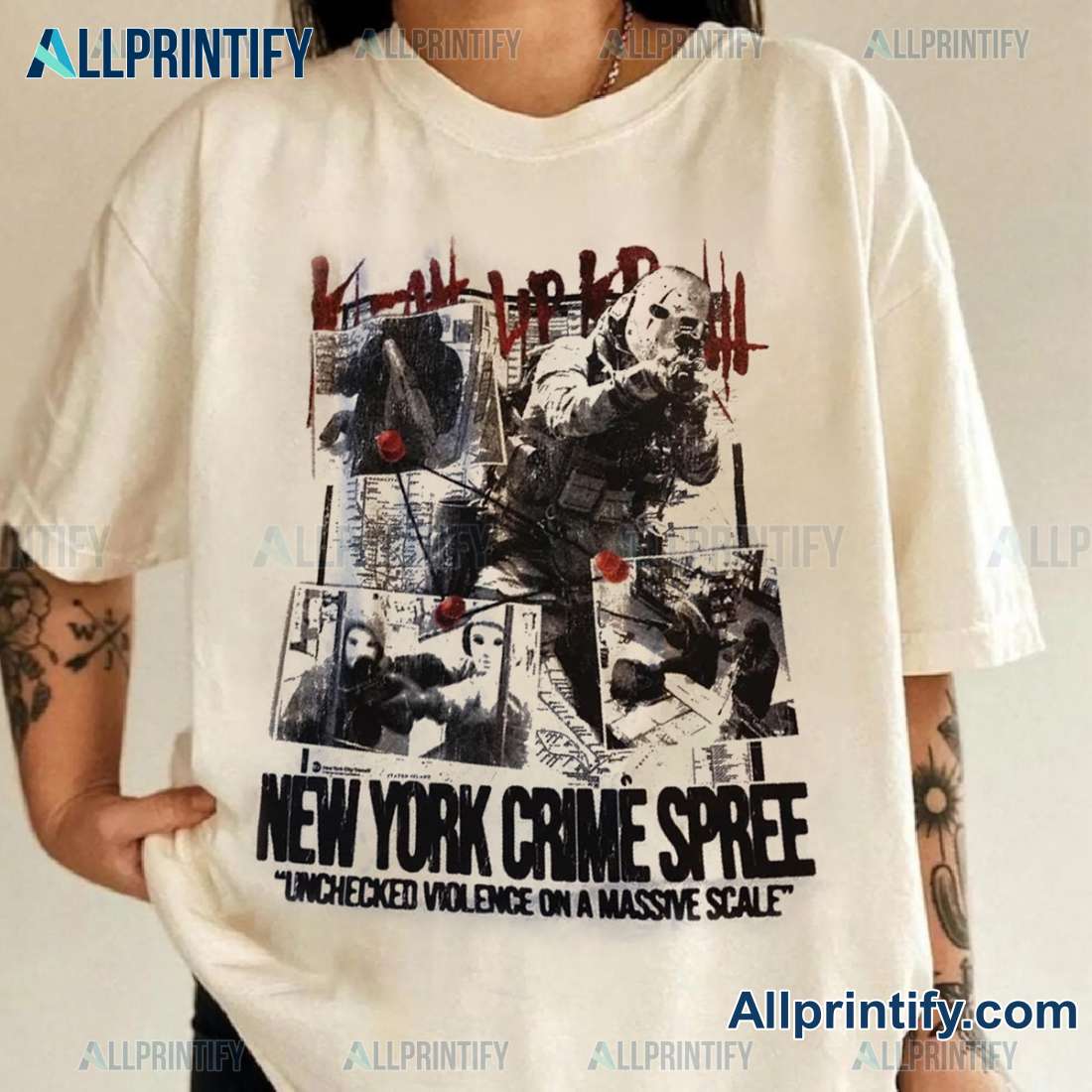 Sosmula Klean Up Krew New York Crime Spree Linchecked Volence On A Massive Scale Classic Men Shirt QcpngyT