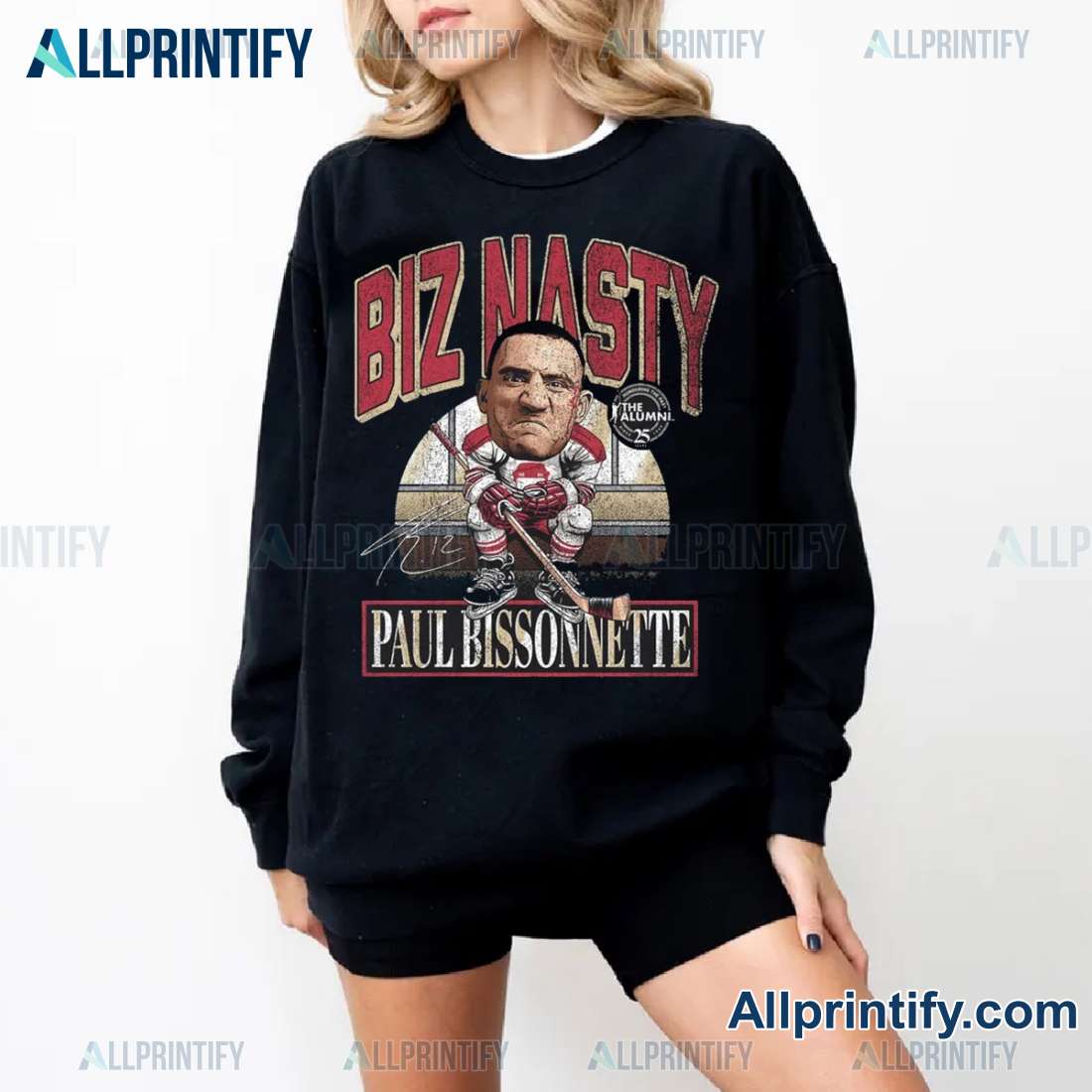 Spittin Chiclets X NHL Alumni Association Biz Nasty Paul Bissonnette Unisex Shirt BXbhTZd