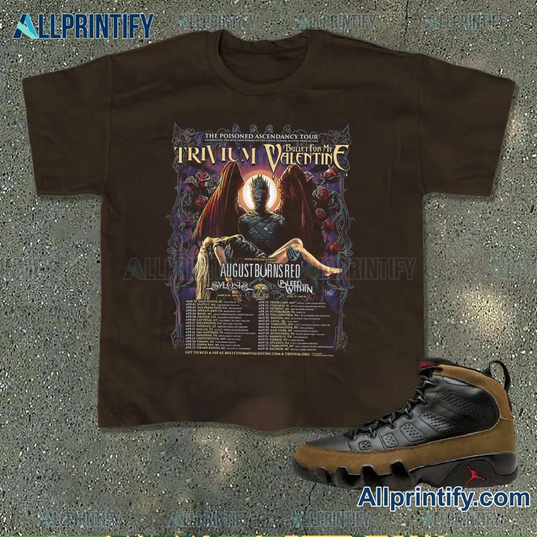 Trivium And Bullet For My Valentine The Poisoned Ascendency Tour 2025 Classic Shirt YXgdKMS