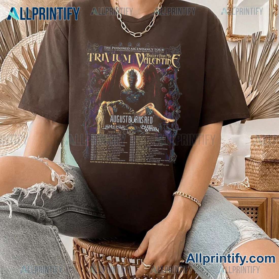 Trivium And Bullet For My Valentine The Poisoned Ascendency Tour 2025 Classic Shirt-a NsTYPli